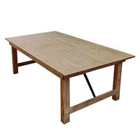 En stock : Table pliante robuste en bois massif, durable, pour banquets et conférences, idéale pour restaurants et cafés (vente en gros)