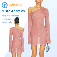 Robes décontractées asymétriques en maille semi-transparente de luxe pour femmes, filles et dames, collection 2026 QY OEM