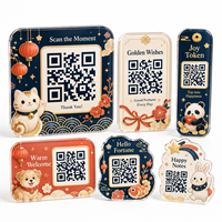 Letrero de Código QR Acrílico Ecológico Impermeable con Logotipo Impreso Personalizado para Cafetería, Restaurante, Tienda, Mostrador, Decoración de Escritorio, Exhibición