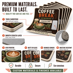 Autocollants à gratter personnalisés en couleur pour les programmes de fidélisation des cafés, les promotions commerciales et les cadeaux - Product Image 2