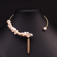 Collier ras du cou en perles plaqué or 18 carats en cuivre pur, style classique pour femme, idéal pour les soirées, bijou durable
