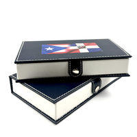 Jeu de dominos drapeau portoricain double neuf, 55 pièces, étui en cuir de luxe, 1118 cm, jeu de société de collection, cadeau souvenir culturel
