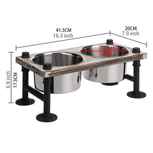 Yükseltilmiş demir köpek kedi evcil hayvan gıda ve su besleyici 2 paslanmaz çelik kaseler ile Stand - Product Image 4