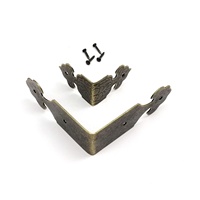 Couvercle de protection d'angle décoratif pour coffre à bijoux coffret cadeau à vin coffret en bois table de bureau bronze doré + clous