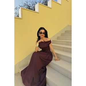 Robe longue de luxe A-Line Layana style vintage en crêpe de polyester brodé au crochet, taille Empire, taille XL, pour soirées - Product Image 4