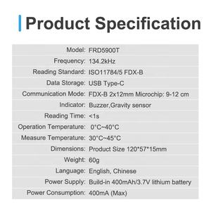 Портативный <span class=keywords><strong>RFID</strong></span> термочип-ридер, сканер микрочипов для домашних животных, собаки, USB-датчик температуры для идентификации животных, корова, здоровье - Product Image 5