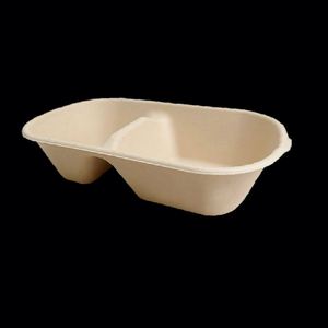 Fournisseur de Boîtes à Déjeuner Biodégradables de Haute Qualité - 950 ml avec Deux Compartiments, Contenants Alimentaires Compatibles avec le Micro-ondes - Product Image 4
