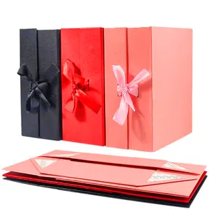Custom Logo OEM di lusso nero rosa abbigliamento imballaggio nastro manico rigido orologio rigido in cartone scatola regalo magnetica