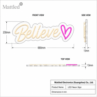 Enseigne néon « Believe Love », lumière LED néon alimentée par USB 5V, boîte à piles, décoration murale pour chambre à coucher, chambre de couple, décoration intérieure