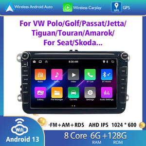 8 inch <span class=keywords><strong>Android</strong></span> 13 Carplay đài phát thanh GPS Bảng điều khiển USB xe máy nghe nhạc Wifi MP3 cho Polo 6R Golf 5/6/GTI GTR Bọ Cánh Cứng mới 128G chia màn hình - Product Image 2