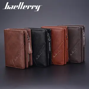 Baellerry di alta qualità a più slot per carte con cerniera portamonete portacarte da uomo con portafoglio corto verticale