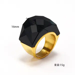 Manufacturers spot European beauty ins fashion personality exaggerated men and women multicolor translucent gemstone ring temper