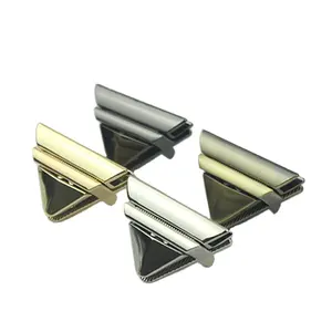 Handbag Accessories Triangle Shaped Metal Push Lock Press Lock For Bag Lock