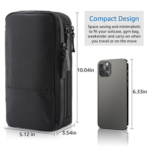 Trousse de toilette de voyage compacte pour hommes, en nylon hydrofuge, organiseur de rangement portable pour trousse de toilette - Product Image 4