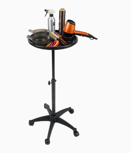Chariot de rangement portable moderne en métal pour salon de beauté et coiffure avec étagère ronde pour usage en chambre - Product Image 5