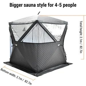 Tente de pêche sur glace mongole quatre saisons facile à monter, abri portable imperméable et coupe-vent pour 2 personnes - Product Image 2
