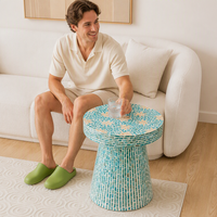 Nouvelle table basse moderne en mosaïque de nacre pour salon