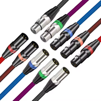 Kabel Audio XLR Multi-Warna Multi-Lapisan yang Dapat Disesuaikan dari Pabrik, Rendah Kebisingan, Seimbang, Berlapis Foil PVC, 3-Pin Male Female, Fleksibel