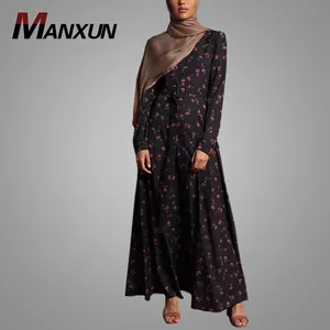 Bán Buôn Hồi Giáo Quần Áo Thời Trang Hoa Phong Cách Abaya Hồi Giáo Ăn Mặc Mô Hình Mới Abaya Tại Dubai