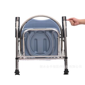 Silla de Inodoro Plegable con Altura Ajustable para Personas Mayores y Discapacitadas, Uso Hospitalario, con Base Antideslizante y Cubeta - Product Image 4