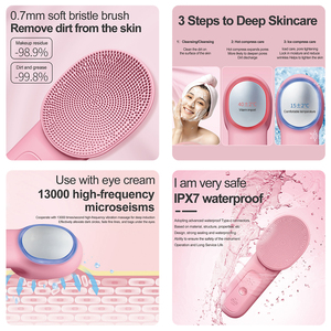 <span class=keywords><strong>Brosse</strong></span> <span class=keywords><strong>nettoyante</strong></span> sonique de luxe OEM/ODM pour le <span class=keywords><strong>visage</strong></span>, nettoyage en profondeur des pores, élimination des points noirs, rechargeable USB-C, étanche - Product Image 3