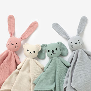 2025 nueva llegada 100% muselina <span class=keywords><strong>de</strong></span> algodón orgánico lindo bebé edredón juguete estereoscópico encarnación impresión perro conejo oso Manta - Product Image 1