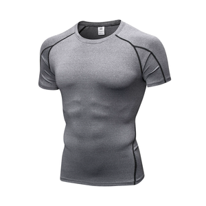 Camiseta Deportiva de Poliéster para <span class=keywords><strong>Hombre</strong></span>, Transpirable, de Secado Rápido, para Gimnasio, Entrenamiento, Venta al Por Mayor de Verano - Product Image 6