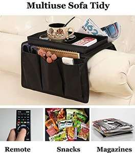 Organisateur de télécommande TV, magazines, antidérapant, pour fauteuil suspendu, canapé, accoudoir, plateau avec organisateur, 5 poches - Product Image 2