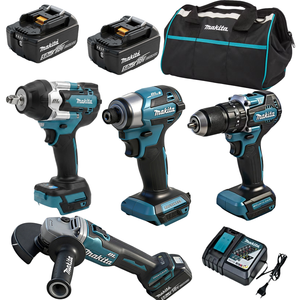 <span class=keywords><strong>Precio</strong></span> de Fábrica: Juego de Herramientas Eléctricas <span class=keywords><strong>Makita</strong></span> <span class=keywords><strong>18V</strong></span> 6 en 1 con Llave de Impacto, Taladro de Impacto, Amoladora, Alto Torque, Inalámbrico - Product Image 1