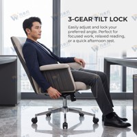 Chaise de bureau ergonomique moderne pivotante avec base réglable en hauteur, accoudoirs intégrés pour chambre et usage domestique/bureau