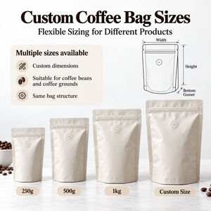 Sacs d'emballage pour café imprimés sur mesure, sachets refermables à fond plat, sacs de rangement pour thé - Product Image 5
