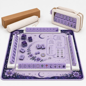 Tapete de Mahjong de Lujo con Diseño Místico de Estrella y Luna Creciente, Tapete de Juego de Neopreno con Reducción de Ruido y Bolsa de Viaje para Regalos - Product Image 2