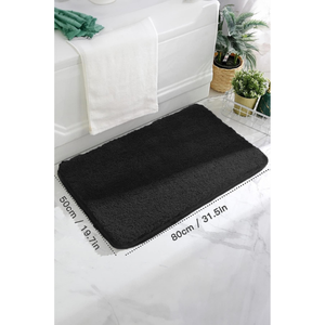 Tapis de bain luxueux gris en peluche, lavable, épaisseur 25 mm, doux, 100 % polyester, antidérapant, antibactérien, taille personnalisée pour hôtel, fabrication OEM ODM - Product Image 1