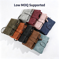 Dompet Kulit PU Hushanqi dengan Kantong Koin, Dompet Wanita Lembut, Dompet Kartu Kredit Multi-slot, Kantong Uang