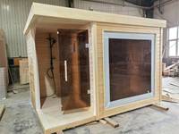 Ruang Sauna Inframerah Kayu Solid Modern untuk Rumah & Komersial, Ramah Lingkungan, Prefab, Kit Sauna Uap 2 Orang untuk Dapur & Villa