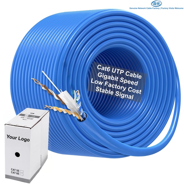 Cat6 UTP Ethernet Cable 305m Roll Factory Direct Unshielded Network Cable 4 Pair 24AWG Pure Copper LAN Cable