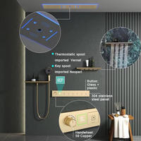 Système de douche à effet pluie intégral LED 900*300mm pour l'Amérique du Nord, avec jets de massage et musique, pour usage hôtelier