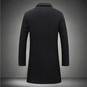 Vendita calda autunno inverno cappotto adulto adatto al corpo lungo da uomo in poliestere comodo <span class=keywords><strong>Trench</strong></span> da lavoro tinta unita - Product Image 2