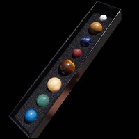Modèle du système solaire en pierres précieuses naturelles faites à la main, 8 planètes, ensemble de décoration de bureau et de maison, cadeau créatif céleste