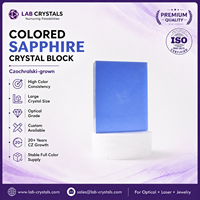 Kristal Safir Buatan Laboratorium Blok Kristal CZ Czochralski Korundum Sintetis untuk Produsen Kristal Jam Safir