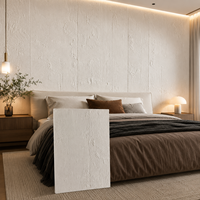 Carrelage en pierre souple texturée en travertin, résistant au feu, flexible, imperméable, pour la décoration murale intérieure