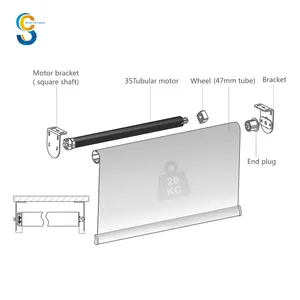 Roman Roller Smart 12v Remote Wooden Wifi Rolling Shades Blind Motor 35mm