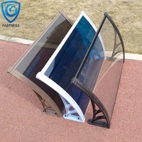 Prix LED bon marché plastique acier support métal porte auvent fenêtre pluie auvent