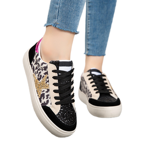 Chaussures plates classiques respirantes pour femmes, style décontracté, lacets, style skateboard, chaussures épaisses, tendance de la mode, doublure en coton, style de marche - Product Image 4