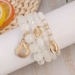 <span class=keywords><strong>4</strong></span> ensembles de bracelets bohèmes créatifs pour femmes, bijoux en coquillages, cristaux, multi-couches, perles, bijoux tendance - Product Image 3