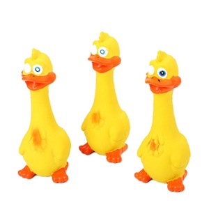 ของเล่นสุนัขแบบขายส่ง เป็นมิตรกับสิ่งแวดล้อม รูปเป็ดตลกๆ มีเสียงบีบ ทำจากยางลาเท็กซ์ สำหรับใช้ในบ้าน - Product Image 4