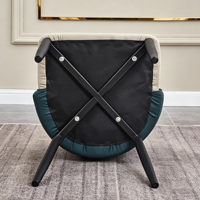 Chaise de salle à manger moderne en cuir bicolore motif patte de chat, chaise d'appoint rembourrée, chaise d'appoint avec pieds en métal noir pour salle à manger, cuisine, maison