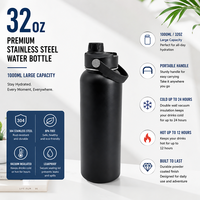 Gobelet isotherme en acier inoxydable 304 anti-fuite avec couvercle rotatif en PP et poignée flexible en TPU pour la salle de sport, les voyages et le bureau