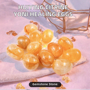 Œuf de Yoni en Citrine Naturelle Huiying, Sculpture en Cristal, Pierre de Guérison, Vente en Gros, Artisanat pour Femmes - Product Image 2