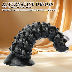 Plug anal géant en PVC à ventouse, extra large, fileté, pour stimulation du point G, avec picots pour la zone postérieure féminine, et perles de traction pour hommes gays - Product Image 2